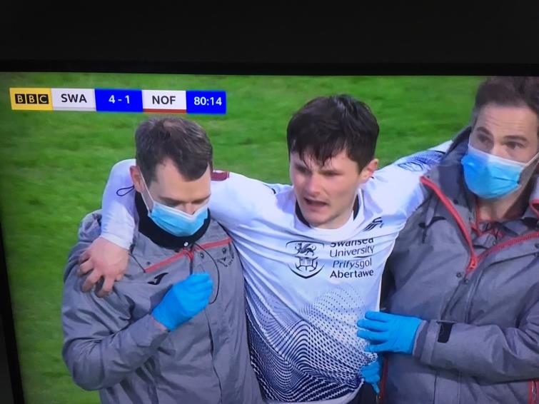 Two goal hero Liam Cullen picked up an ankle injury